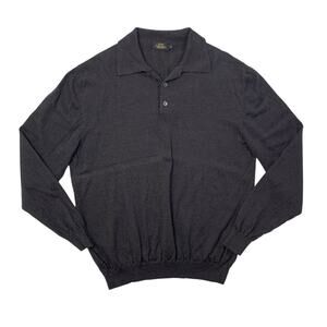 Vintage Riscatto Portofino Sweater Men Large Marled Black Brown Wool Blend Italy